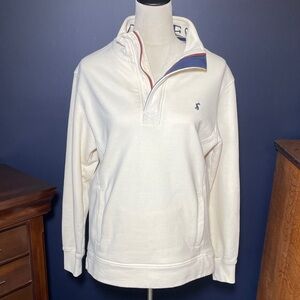 Joules Cream 1/4 Zip Pullover Sweatshirt Front Pockets Super Soft Size Small